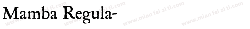 Mamba Regula字体转换